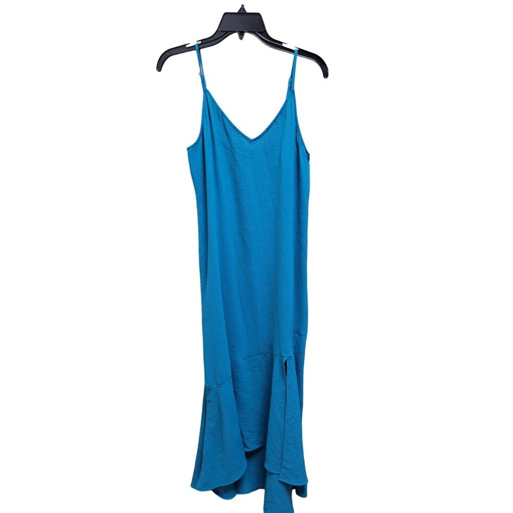 NWOT West KEI Jade Green Hi-Low Bias Cut Midi Dress, Size M